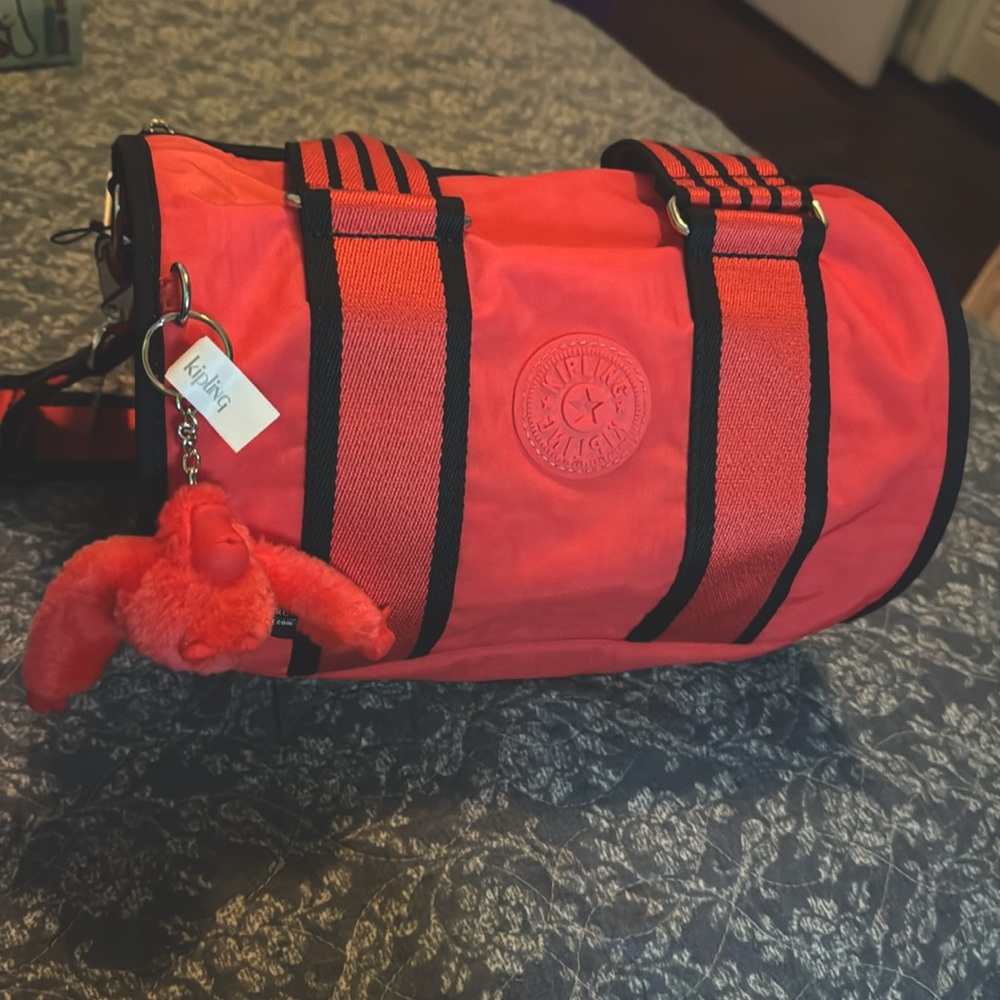 NEW - Kipling Katina Barrel Bag 11''Lx6.75''Hx6.75''D Almost Coral M5